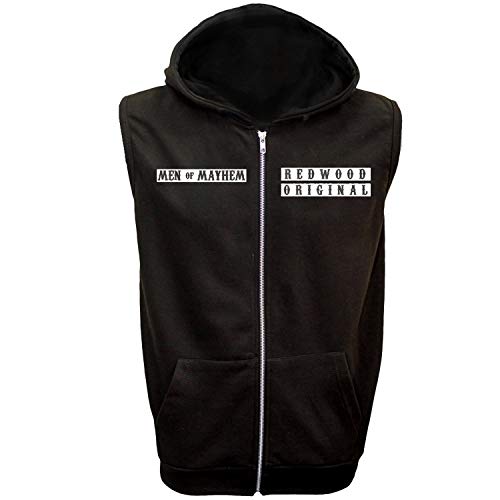DPX-1 Herren Samcro Ärmellos Kapuze (S-2XL) Top mit Kapuze Redwood Original Samcro (M) Schwarz von DPX-1