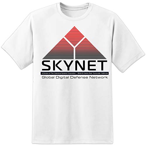 Skynet Terminator Film Retro T-Shirt S-2XL Arnie T800 Cyberdyne Systemsschwazenegger - Weiß, XXL von DPX-1