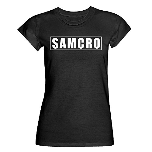 Sons Of Anarchy-Logo) S-2XL Damen T-Shirt SAMCRO Redwood Original Jax Teller Reaper, Schwarz, L von DPX-1