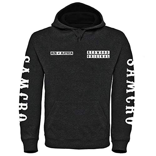 Samcro Custom Charter Deluxe Kapuzenpullover - Redwood Original Jax Teller Aufnäher - Schwarz, XL von DPX-1