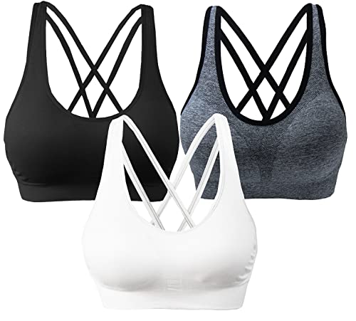 DPZEACA Sport-BHs für Damen, mit Riemen, für Fitnessstudio, Yoga, überkreuzter Rücken, mittlere Belastung, mit herausnehmbaren Pads, Sdp-s20-01, M von DPZEACA