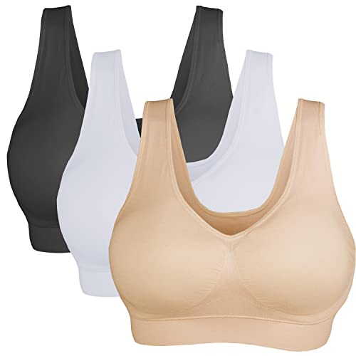 DPZEACA Sport-BHs für Damen, gepolstert, nahtlos, mittlere Belastung, Unterstützung für Yoga, Fitnessstudio, Workout, Fitness N22, Ndp-bb23-001, 4X-Large von DPZEACA