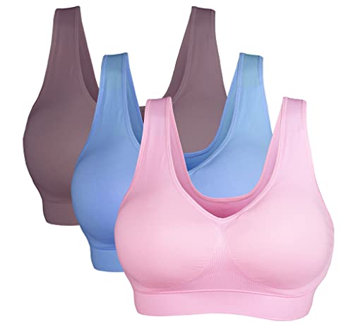 DPZEACA Sport-BHs für Damen, gepolstert, nahtlos, mittlere Belastung, Unterstützung für Yoga, Fitnessstudio, Workout, Fitness, N22, Ndp-bb23-003, 4X-Large von DPZEACA