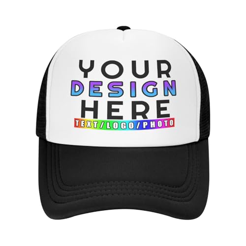 DQHXTK personalisiert Cap personalisierte Basecap personalisiertes Baseball Cap mit Foto –selbst gestalten mit Ihrem Logo Kappe, Unisex-Trucker-Kappe Mesh Cap von DQHXTK