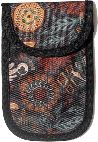 DQL RFID Funkschlüssel Abschirmung Schlüsseltasche Autoschlüssel Schutz Keyless Faraday Bag RFID Blocker Autoschlüssel Hülle, Mini Keyless Go Schutz Autoschlüssel (Floral) von DQL