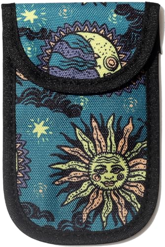 DQL RFID Funkschlüssel Abschirmung Schlüsseltasche Autoschlüssel Schutz Keyless Faraday Bag RFID Blocker Autoschlüssel Hülle, Mini Keyless Go Schutz Autoschlüssel (Sun Moon) von DQL