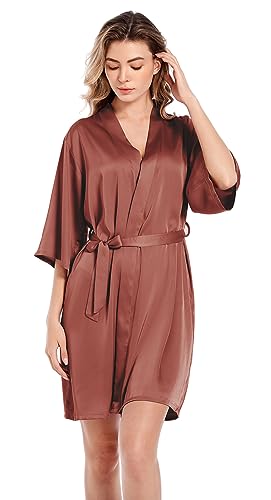 DQSSYTTX Seide Robe für Frauen Weiche Bademantel Brautjungfer Robe V-Ausschnitt Nachtwäsche von DQSSYTTX