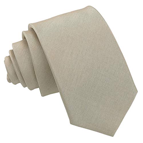 DQT Herren Krawatte Shantung Modern Stil in verschiedenen Farben Gr. 90, taupe von DQT