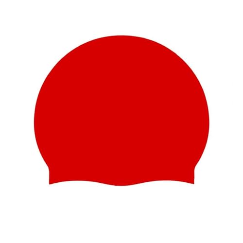 Super-Stretch-Stoff-Schwimmkappe, Badekappe Silikon Multicolor 22cm x 19cm for Damen und Herren(Red) von DQZRTUECA