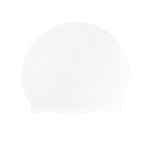 Super-Stretch-Stoff-Schwimmkappe, Silikon-Badekappe mit Ohrenschutz for Erwachsene, Männer und Frauen, mehrfarbig, 19 x 23 cm(White) von DQZRTUECA