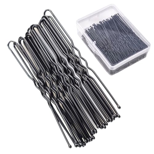 U-förmige Haarnadeln Haarklemmen, 5 6 7 cm, Dutts gewellte U-förmige Haarnadeln for Frauen Dame Mädchen mit Aufbewahrungsbox(7cm x 400 PCS) von DQZRTUECA