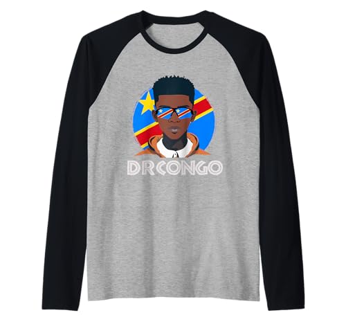 Herren DR Kongo, Kongolesische Flagge, DR Kongo Junge, Afrikanischer Junge, Raglan von DR Congo Flag Gifts for Congolese Teens & Boys