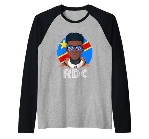 Herren RDC, Kongolesische Flagge, DR Kongojunge, afrikanischer Junge, kongolesischer Junge Raglan von DR Congo Flag Gifts for Congolese Teens & Boys
