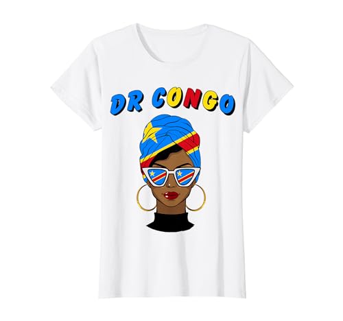 DR Kongo, Kongolesische Flagge, DR Kongo Girl, Kongolesische Frauen T-Shirt von DR Congo Flag Gifts for Congolese Women & Girls