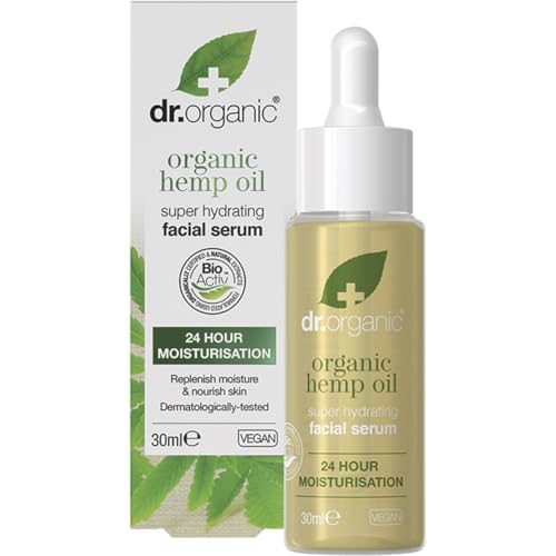 Dr Organic Hanföl-Gesichtsserum, feuchtigkeitsspendend, Mischhaut, Herren, Damen, natürlich, vegan, tierversuchsfrei, paraben- und SLS-frei, organisch, 30 ml von DR ORGANIC