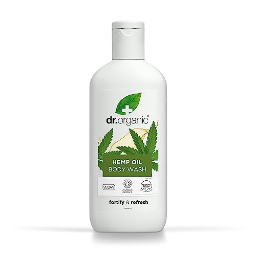 Dr Organic Hanföl Körperwaschgel, Duschgel, Für Männer und Frauen, Natürlich, Vegan, Tierversuchsfrei, Paraben- & SLS-frei, Zertifiziert Bio, 250ml, Verpackung kann variieren von DR ORGANIC