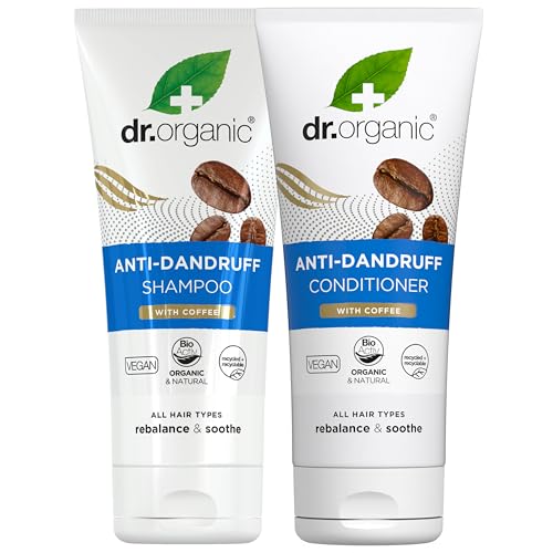 Dr Organic Kaffee Anti-Schuppen-Shampoo und Conditioner 2er-Pack à 200 ml, frei von Parabenen und Sulfaten, für Frauen und Männer, natürlich, vegan, biologisch Dr Organic Kaffee Anti-Schuppen-Shampoo und Conditioner 2er-Pack à 200 ml, frei von Parabenen und Sulfaten, für Frauen und Männer, natürlich, vegan, biologisch von DR ORGANIC