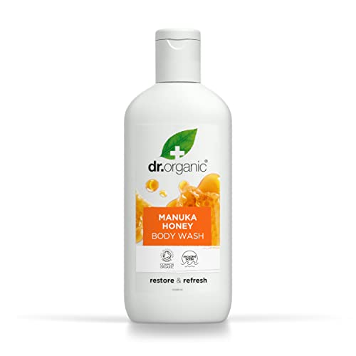 Dr Organic Manuka-Honig Körperwaschgel, Duschgel, Trockene Haut, Für Männer und Frauen, Natürlich, Vegetarisch, Tierversuchsfrei, Paraben- & SLS-frei, Zertifiziert Bio, 250ml von DR ORGANIC