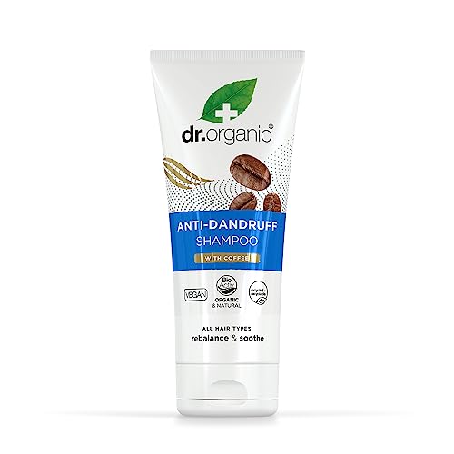 Dr. Organic Kaffee Anti-Schuppen Shampoo, gesunde Kopfhaut, Herren, Damen, natürlich, vegan, tierversuchsfrei, paraben- und SLS-frei, recycelt & recycelbar, biologisch, 200ml von DR ORGANIC