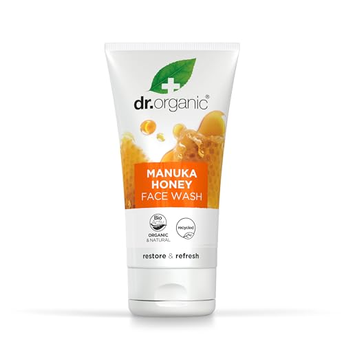 Dr. Organic Manuka Honig Gesichtswaschmittel, Reinigend, Trockene Haut, Herren, Damen, natürlich, vegetarisch, tierversuchsfrei, paraben- und SLS-frei, recycelt & recycelbar, biologisch, 150ml von DR ORGANIC