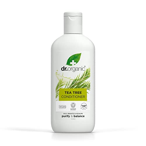 Dr. Organic Teebaum Conditioner, Reinigend, Fettige Wurzeln & Kopfhaut, Herren, Damen, natürlich, vegan, tierversuchsfrei, paraben- und SLS-frei, zertifiziert biologisch, 265ml von DR ORGANIC