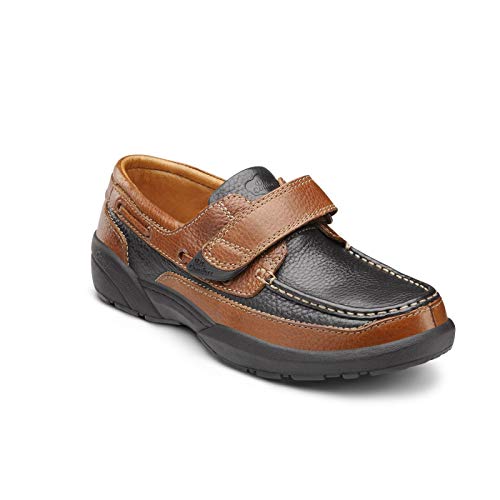 Dr. Comfort Mike Herren Therapeutische mit Klettverschluss-Diabetiker-Schuhe Extra Depth Lederschuhe, Kastanienbraun / Schwarz, 38 EU von DR. COMFORT