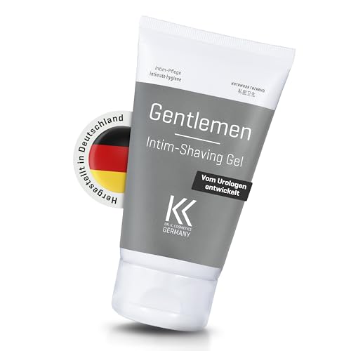 Dr. K. Cosmetics® GENTLEMEN Rasiergel Intimbereich für Männer [vom Urologen Entwickelt] 150ml anti Rasierpickel Intimbereich | Intim Rasur | Intimrasur Mann | intim shave | Körper Rasur Mann von DR. K. COSMETICS