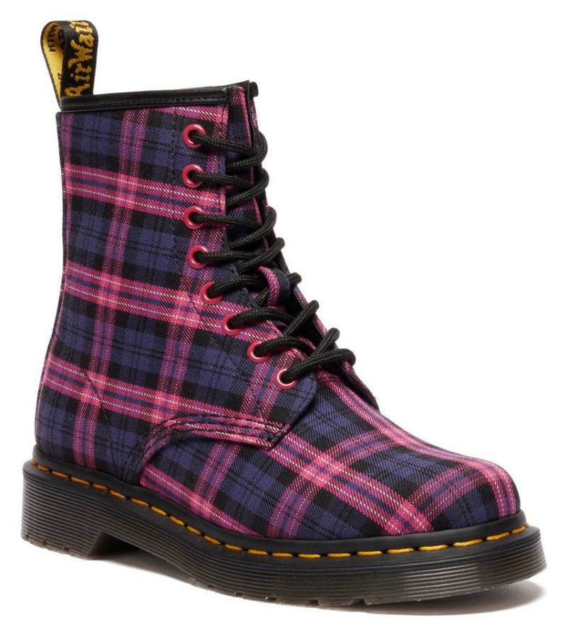 DR. MARTENS 1460 8 Eye Boot Schnürstiefelette Festival, Blockabsatz, Schnürboots mit gelber Rahmennaht von DR. MARTENS
