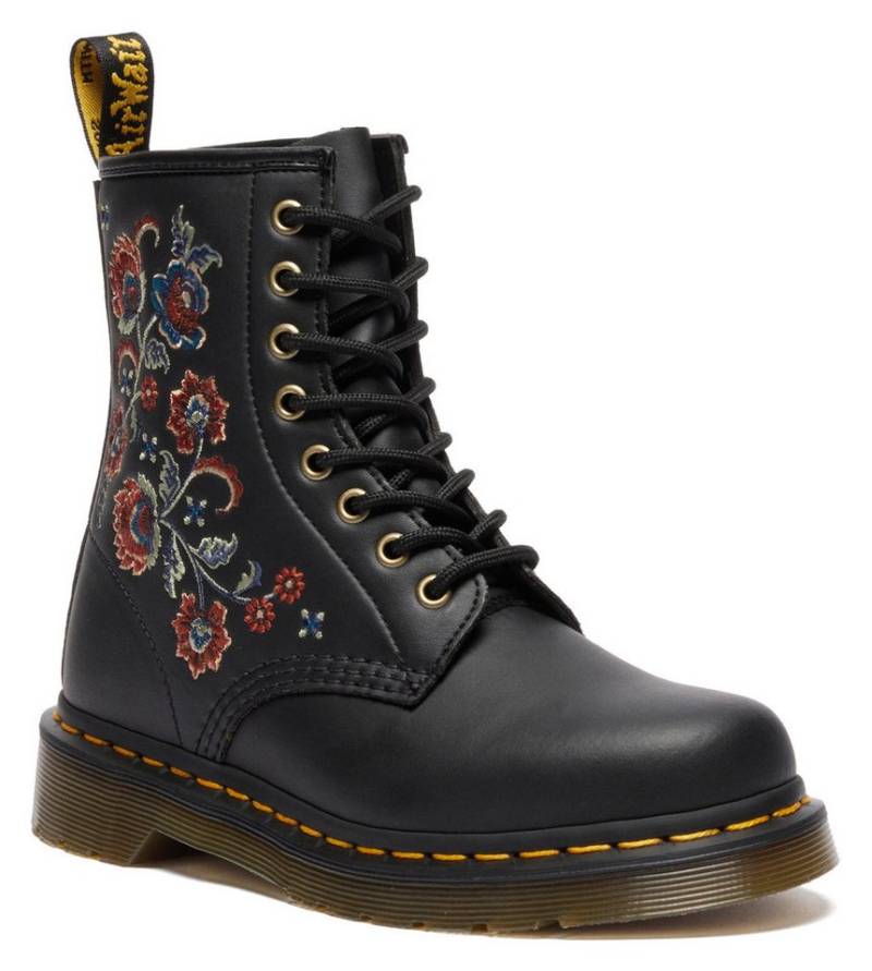 DR. MARTENS 1460 Vonda 8 Eye Boot Schnürboots Stiefel, Boots mit Blütenstickerei von DR. MARTENS