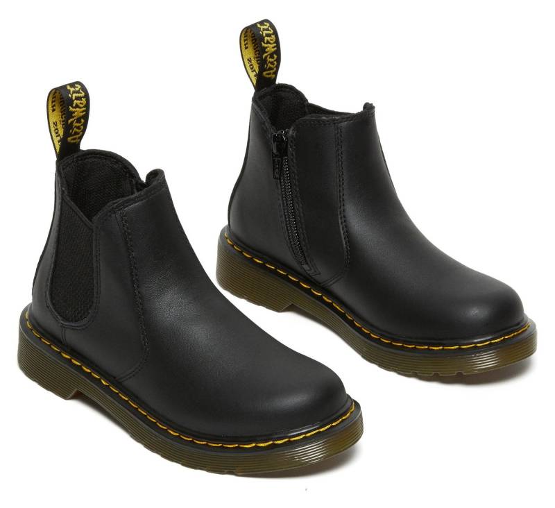 DR. MARTENS 2976 J Black Softy T Chelseaboots Kinderstiefel, Freizeitschuh mit Reißverschluss, Stretcheinsatz von DR. MARTENS