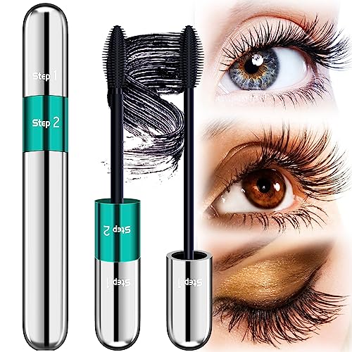 Mascara Wasserfest Schwarz – DRMODE Mas cara Cream Wimperntusche mit Silk Fiber, False Lash Look in one Wasserfest Langanhaltende Wimperntusche Schwarz von DRMODE