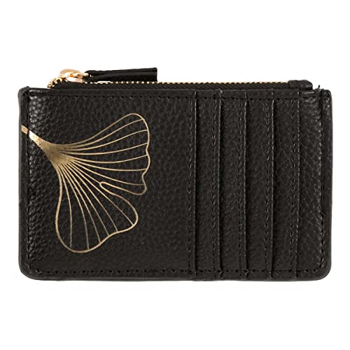 DRAEGER PARIS 1886 Unisex Erwachsene Reißverschluss, Ginkgo Blattgold, Schwarz Kartenhalter von DRAEGER