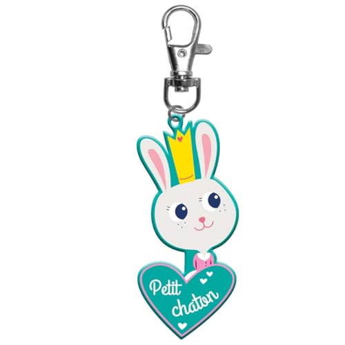 Draeger Paris Schlüsselanhänger für Kinder, kleines Kätzchen mit Herz, 12x3,4cm, Kunststoff, Kein Edelstein von DRAEGER