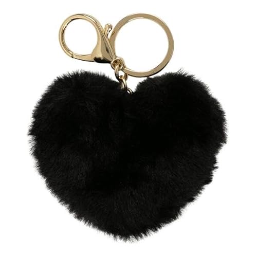 DRAEGER PARIS 1886 | Schlüsselanhänger Plüsch Herz schwarz | Originelles Geschenk, Liebe, Freundschaft, Familie | niedliches Accessoire für Rucksack, Handtasche, Autoschlüssel | Weiches und robustes von DRAEGER