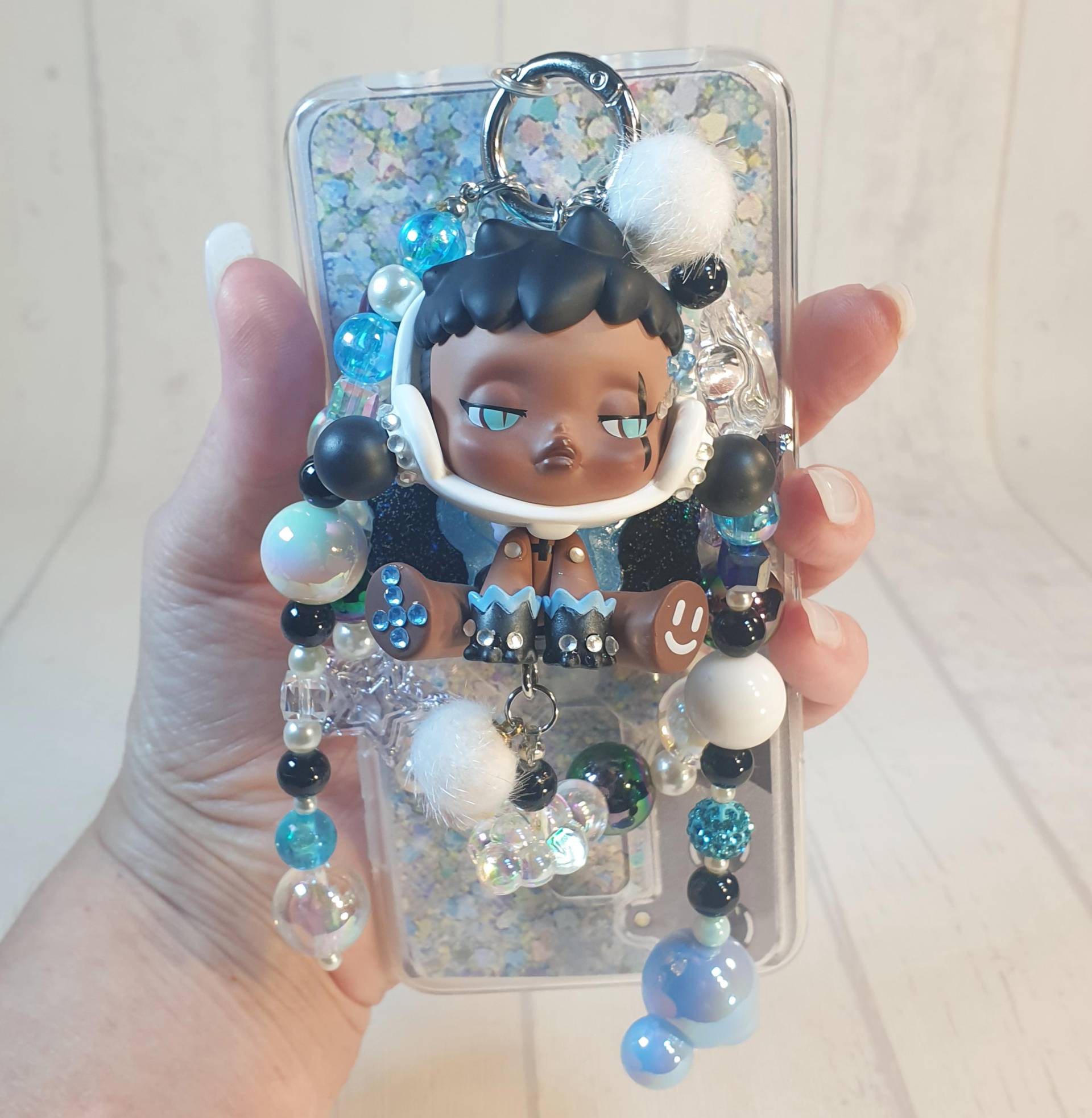 Handmade Skullpanda "Ancient Castle" Taschenanhänger, Taschen Charm, Handy Charm "Fake Evil" | 10 Made By Mimi von DRAGONSCALESbyMIMI