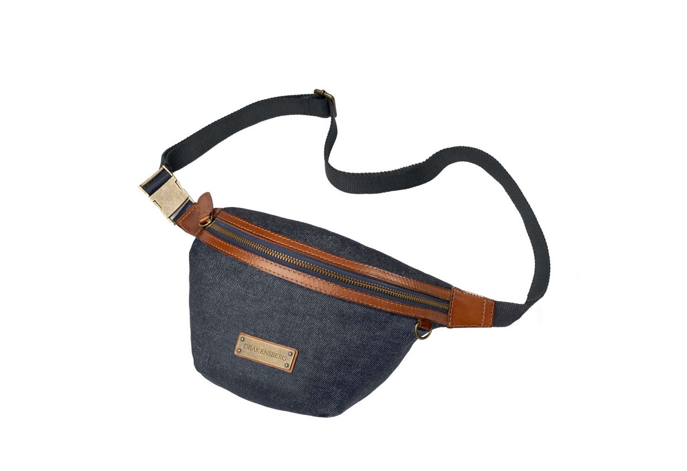 DRAKENSBERG Bauchtasche »Mike« Denim-Blau, Damen, Herren, lässige Hüfttasche, Gürteltasche, Sling Bag aus Jeans von DRAKENSBERG