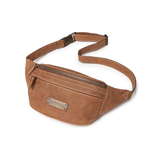 DRAKENSBERG Leder Bauchtasche 'Mel' für Damen und Herren - Hüfttasche und Gürteltasche im Vintage-Design, 2L - Havanna-Braun, DR00309 von DRAKENSBERG