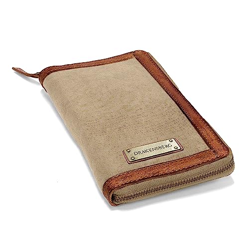 DRAKENSBERG Reisebrieftasche Herren groß 'Travis' - Canvas Reise-Organizer, Reisepass Etui, viele Fächer, nachhaltig, Vintage - Khaki-Beige, DR00161 von DRAKENSBERG