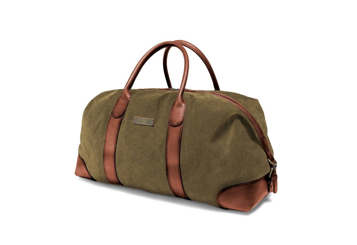 DRAKENSBERG Reisetasche Weekender »David« (L) Oliv-Grün, Herren, Damen, im Vintage-Design, Canvas und Büffelleder, handgemacht von DRAKENSBERG