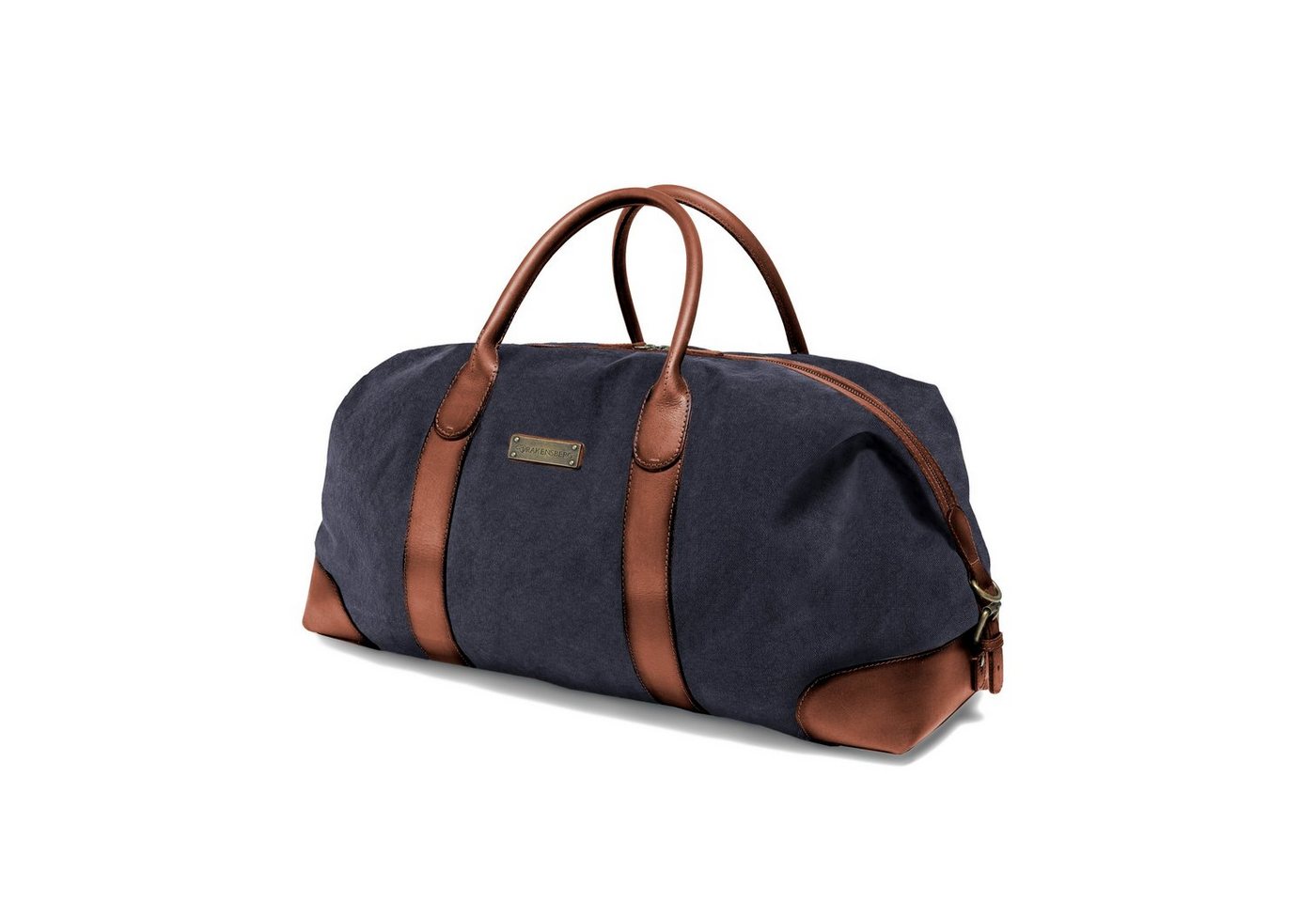 DRAKENSBERG Reisetasche Weekender »David« (M) Marine-Blau, Herren, Damen, im Vintage-Design, Canvas und Büffelleder, klein von DRAKENSBERG