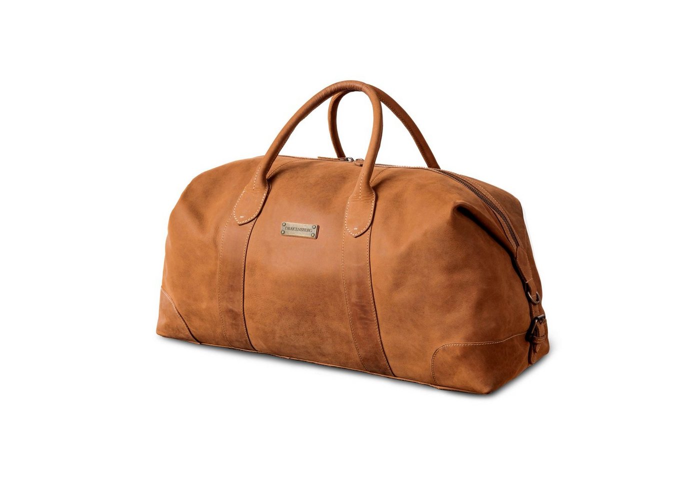 DRAKENSBERG Reisetasche Weekender »David« Cognac-Braun, aus vollnarbigem Premium Leder für Herren und Damen im Vintage-Design von DRAKENSBERG