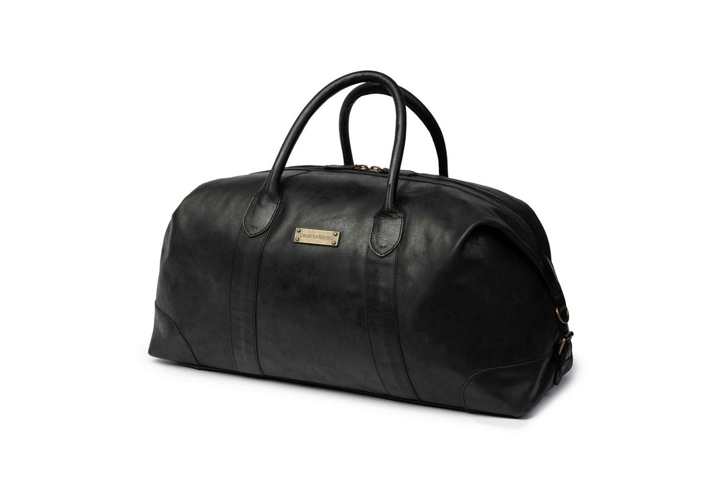 DRAKENSBERG Reisetasche Weekender »David« Schwarz, aus vollnarbigem Premium Leder für Herren und Damen im Vintage-Design von DRAKENSBERG