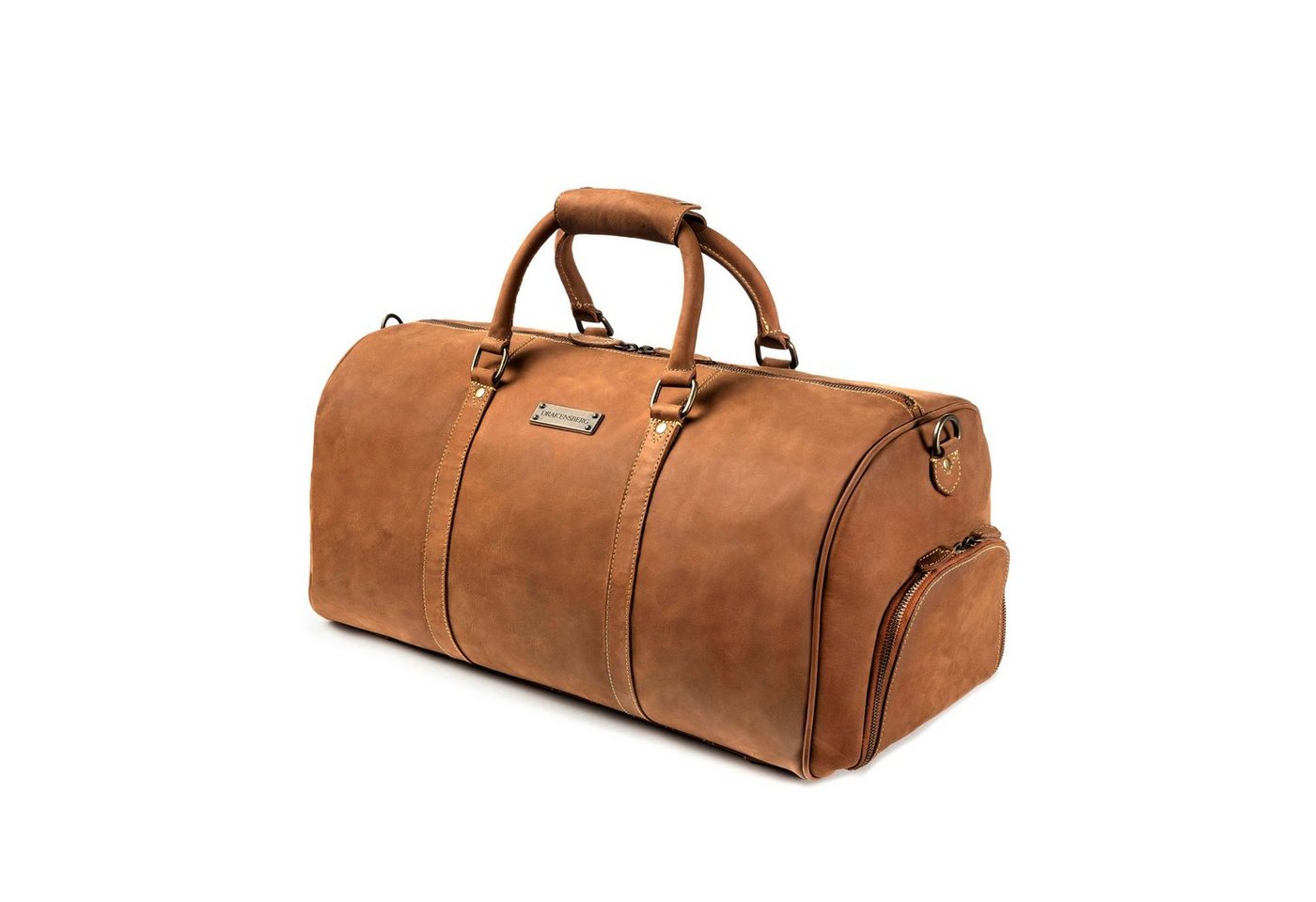 DRAKENSBERG Reisetasche Weekender »Finn« Cognac-Braun, mit Schuhfach für Damen und Herren, Sporttasche, aus Premium Leder von DRAKENSBERG