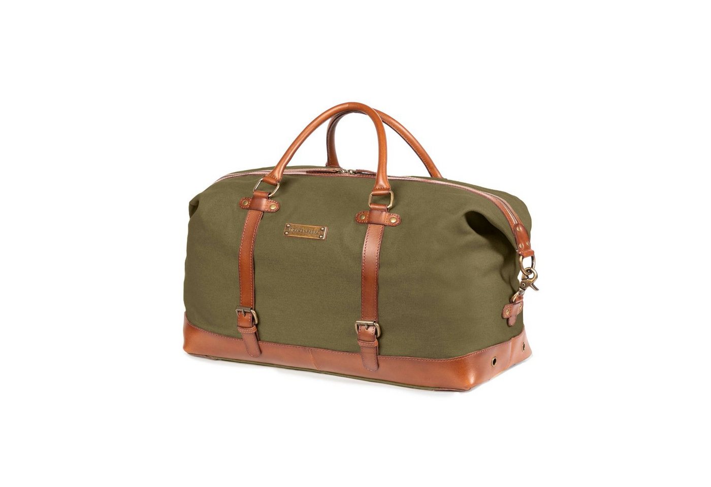 DRAKENSBERG Reisetasche Weekender »Owen« Oliv-Grün, für Damen und Herren, stilvoll und elegant, Canvas, Leder, erweiterbar von DRAKENSBERG