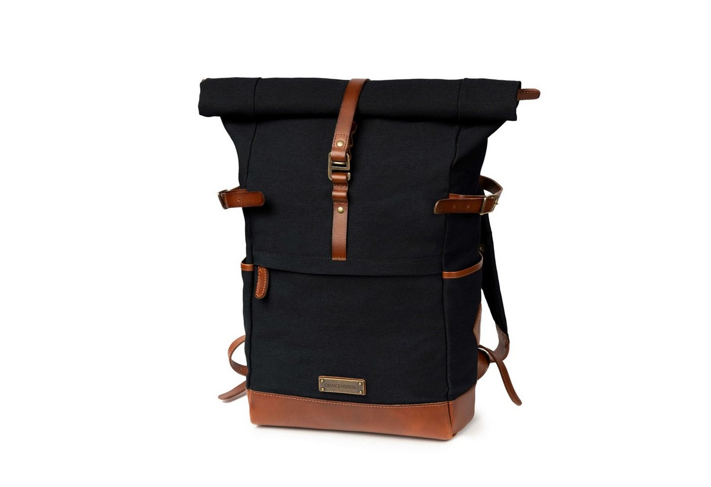 DRAKENSBERG Rucksack Roll-Top »Wyatt« Schwarz, markanter Herren Cityrucksack aus Canvas und Leder mit 15 Laptopfach" von DRAKENSBERG