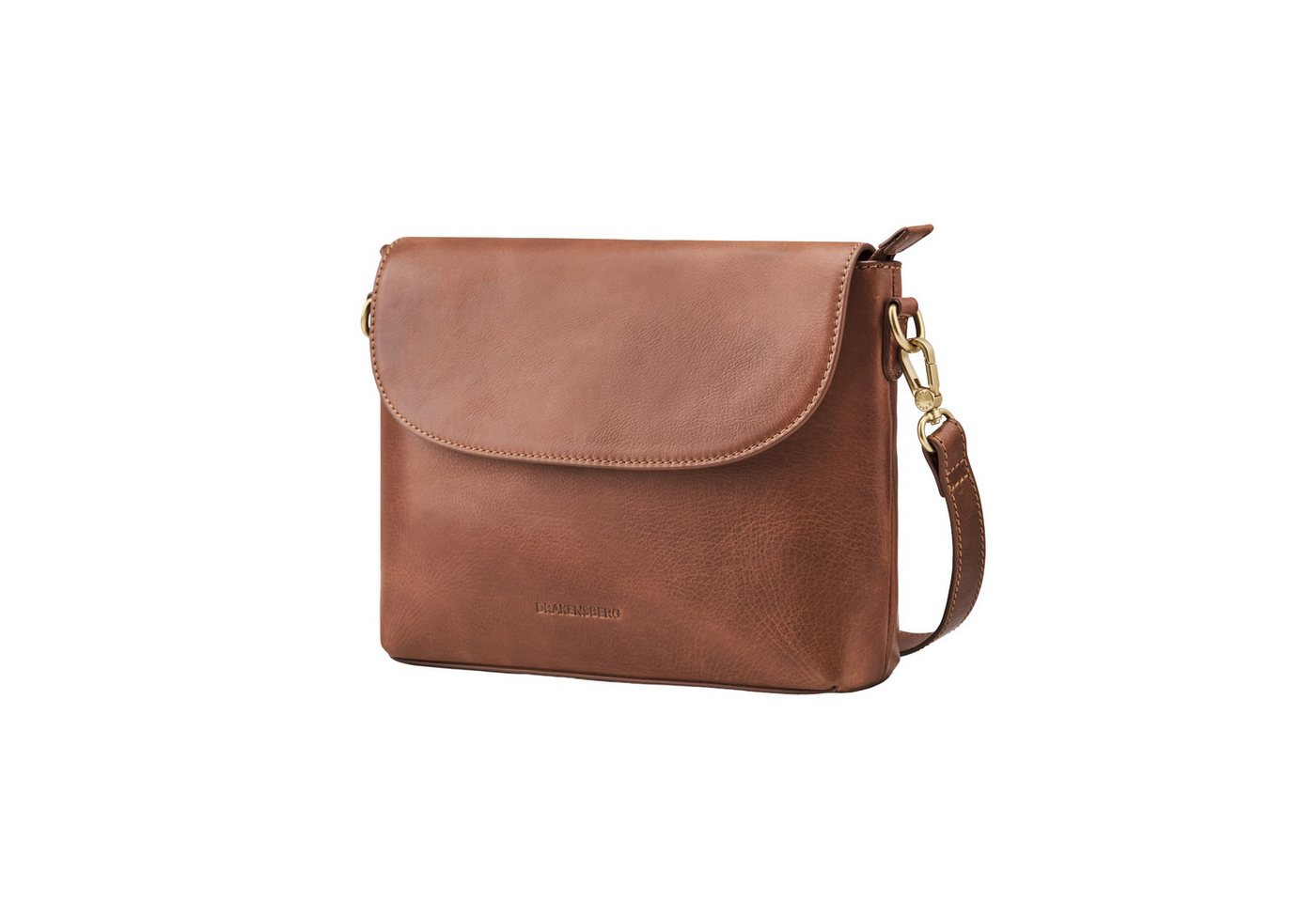 DRAKENSBERG Schultertasche Handtasche »Eva« Karamell-Braun, Damen Handtasche mit viel Platz, elegant aus Rindsleder von DRAKENSBERG