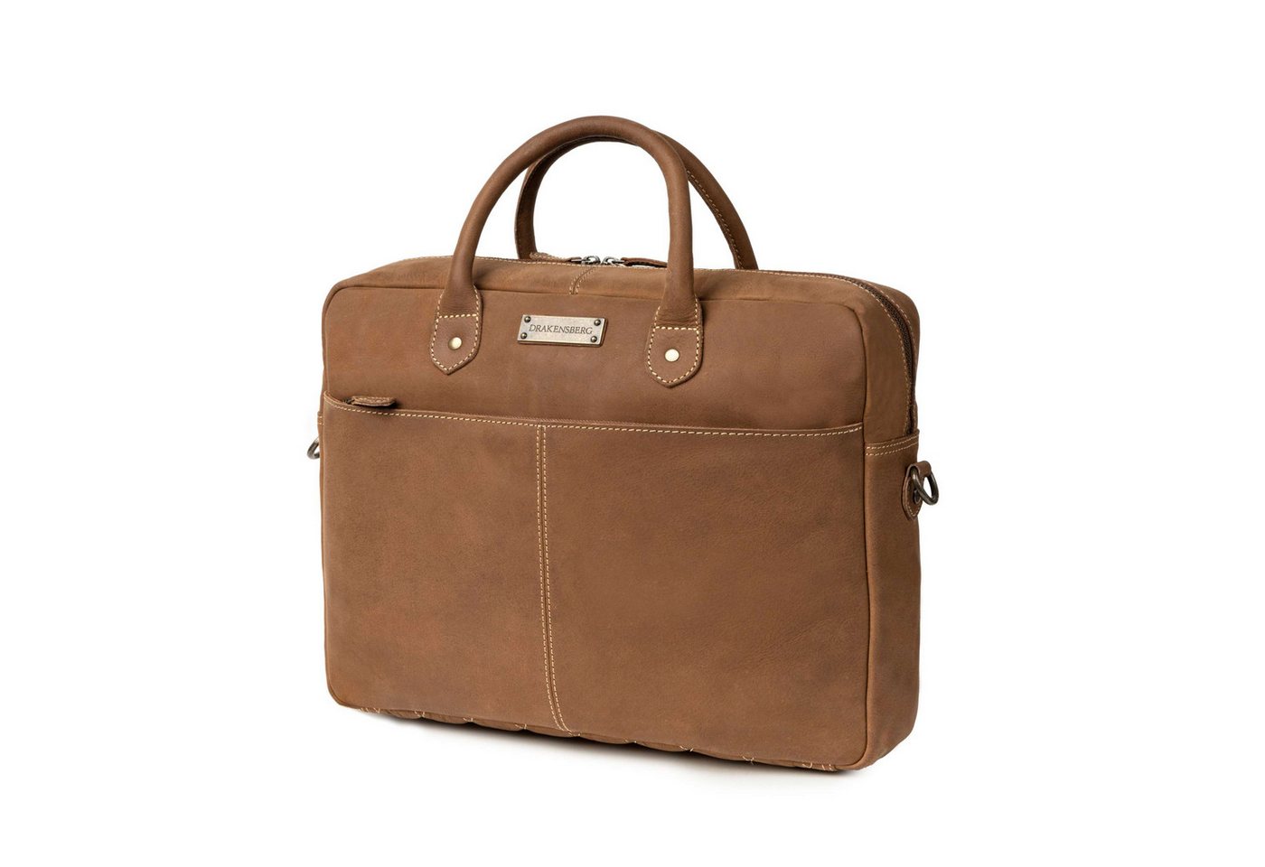 DRAKENSBERG Umhängetasche Aktentasche »Hugo« Havanna-Braun, elegante Leder Laptoptasche 16 für Herren aus weichem Büffelleder" von DRAKENSBERG