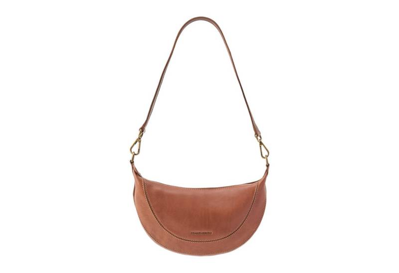 DRAKENSBERG Umhängetasche Half-Moon Bag »Mona« Karamell-Braun, Damen Leder Halbmond Tasche aus Rindsleder, hochwertig, 2 Tragegurten von DRAKENSBERG
