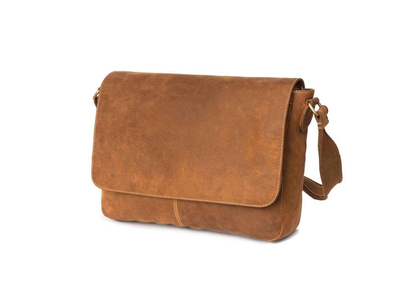 DRAKENSBERG Umhängetasche Messenger Bag »Leon« Cognac-Braun, Herren Leder Schultertasche mit 15 Laptopfach, handgemacht, Vintage" von DRAKENSBERG