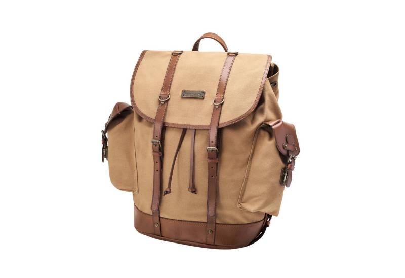 DRAKENSBERG Wanderrucksack »Henry« Khaki-Beige, Klassischer Bergsteiger-Rucksack aus wasserabweisendem Canvas von DRAKENSBERG